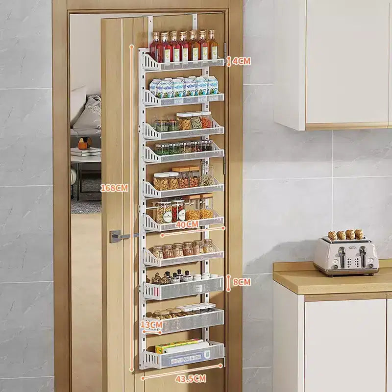 Scaffale pensile regolabile a più strati bianco sopraporta - Per condimenti da cucina e contenitori da bagno