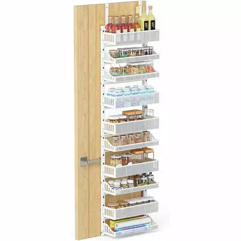 Scaffale pensile regolabile a più strati bianco sopraporta - Per condimenti da cucina e contenitori da bagno