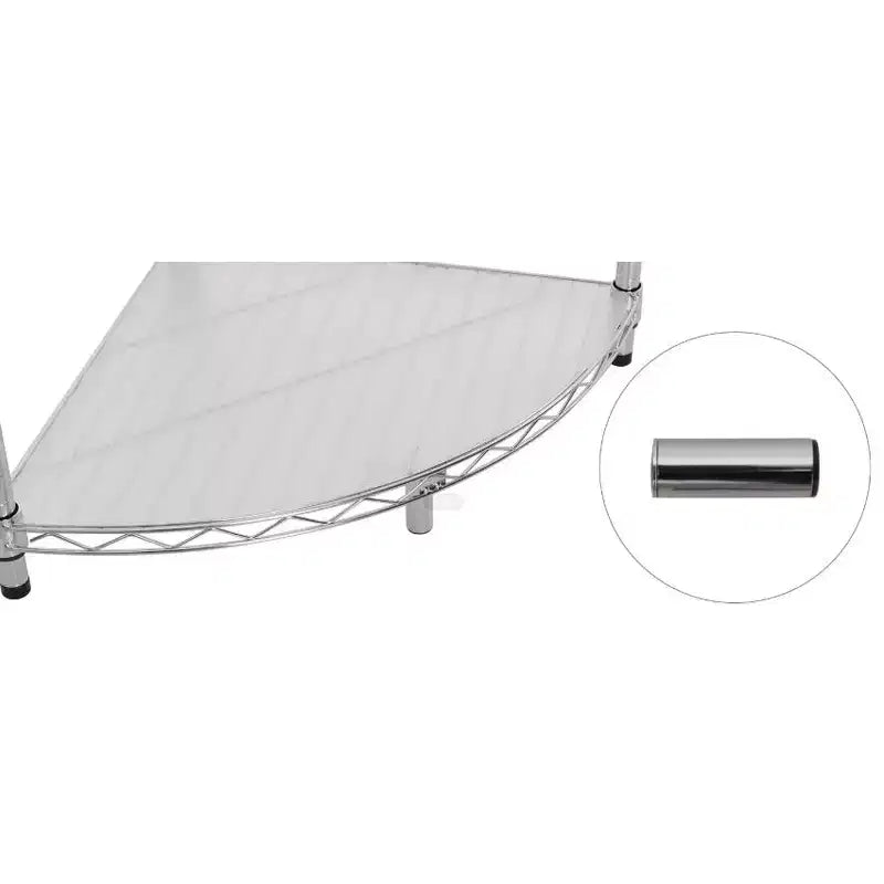6-Tier Adjustable Heavy Duty Corner Wire Shelf (Iron + Plastic) - Chrome