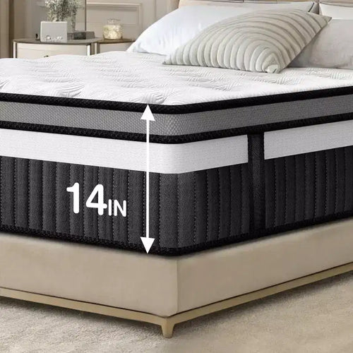 Materasso in schiuma memory 14 King Cooling Gel in scatola C medio-rigido, anti-pressione, traspirante