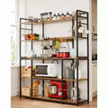 COZONY Kitchen Bakers Rack with Power Outlet, 4-Tier Microwave Stand & Coffee Bar Table