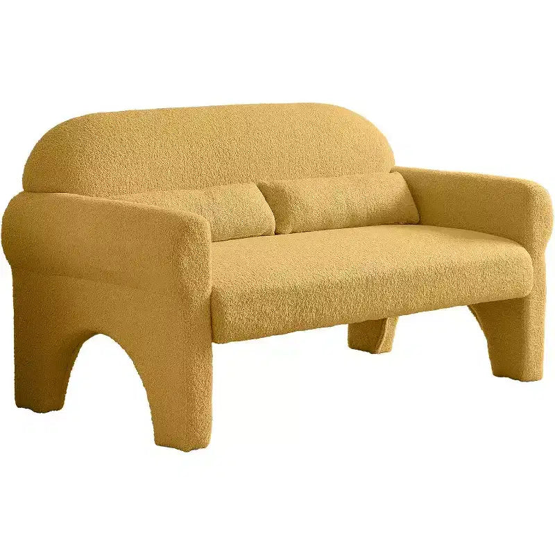 Divano Moderno a Due Posti in Tessuto Teddy, Robusto Telaio in Legno, Divano Imbottito a 2 Posti con Schienale per Soggiorno, Appartamento o Ufficio
