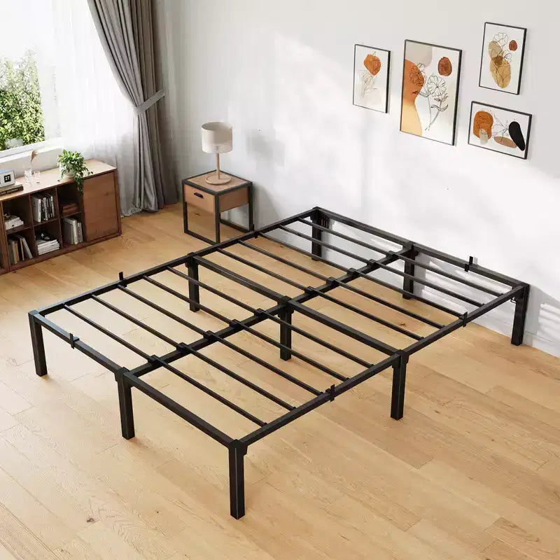 Telaio per letto in metallo resistente da 6 pollici Piattaforma a basso profilo con supporto in acciaio silenzioso, nessun bisogno di rete, facile assemblaggio senza attrezzi