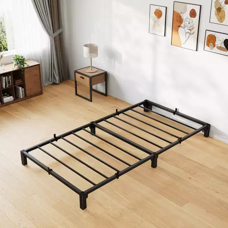 Telaio per letto in metallo resistente da 6 pollici Piattaforma a basso profilo con supporto in acciaio silenzioso, nessun bisogno di rete, facile assemblaggio senza attrezzi
