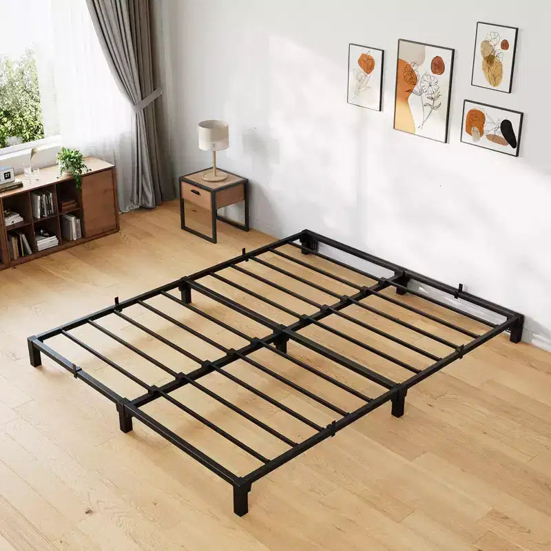Telaio per letto in metallo resistente da 6 pollici Piattaforma a basso profilo con supporto in acciaio silenzioso, nessun bisogno di rete, facile assemblaggio senza attrezzi