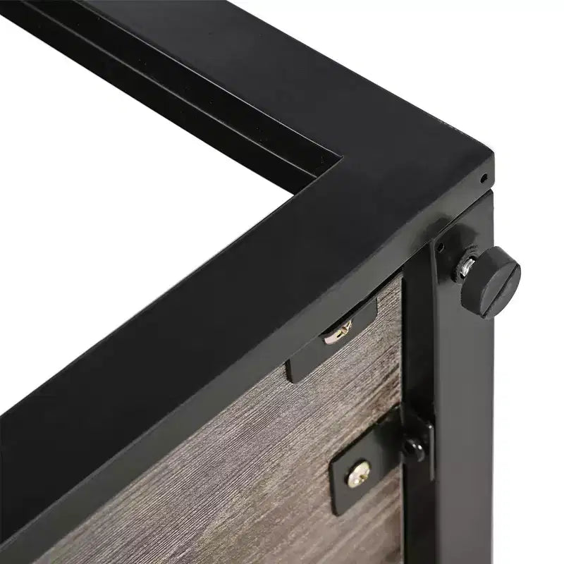 Tavolino da caffè moderno industriale Zeus & Ruta con piano in vetro temperato e legno MDF per soggiorno e camera da letto