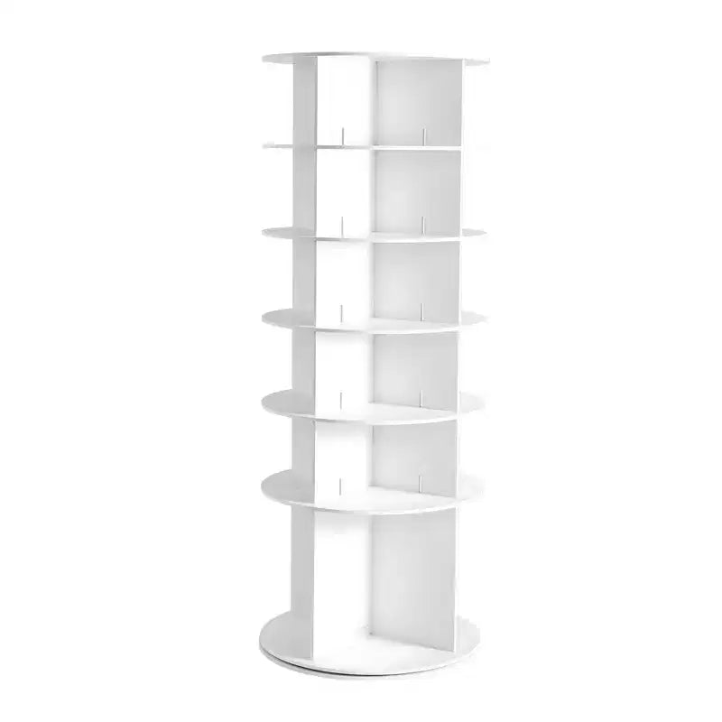 Scarpiera a torre girevole a 360 gradi a 6 ripiani, organizer rotante per scarpe Lazy Susan per camera da letto, ingresso e armadio, bianca
