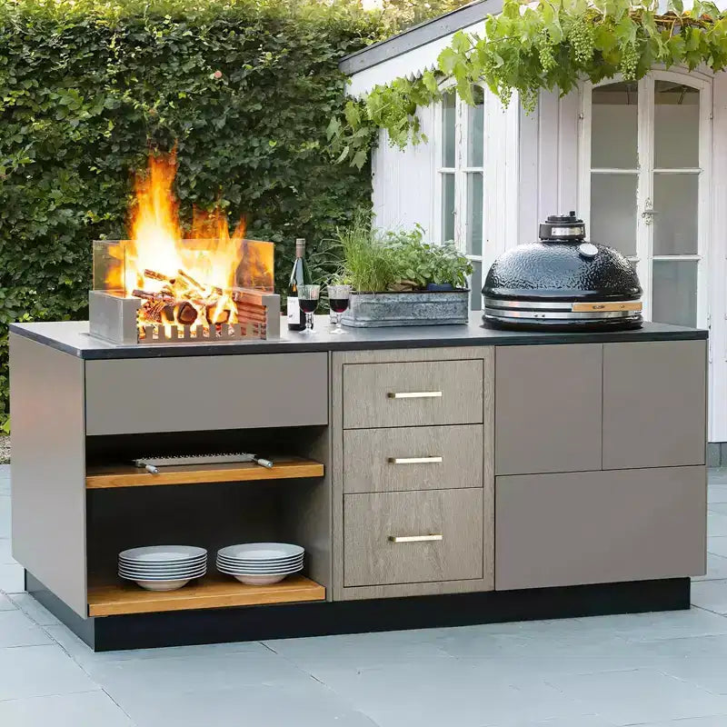 COZONY Cassetti Tripli in Acciaio Inossidabile per Carichi Pesanti, Organizzatore per Cucina Esterna a Filo per Isola BBQ e Patio