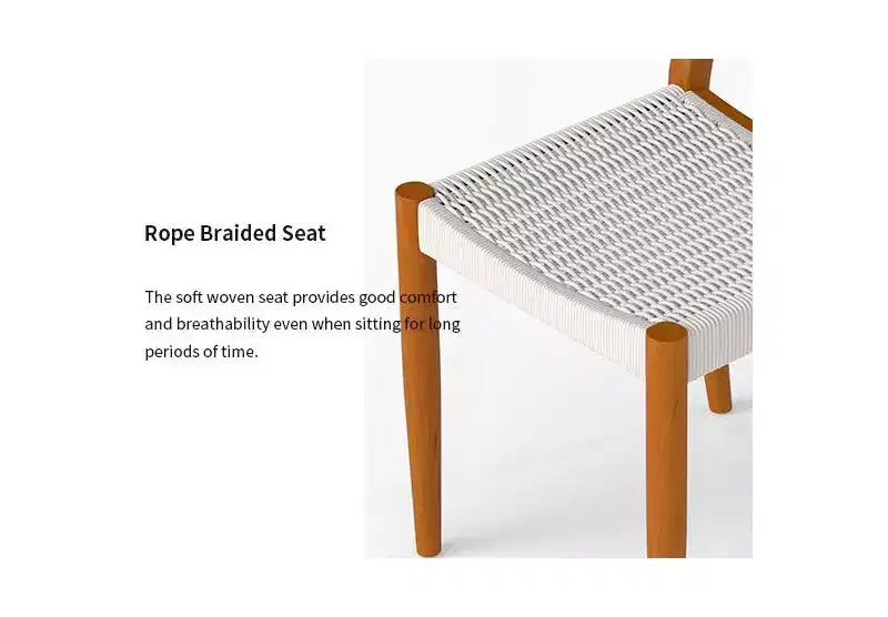 Sedie da Pranzo Bestier con Schienale Curvo in Legno, Seduta in Corda Intrecciata e Gambe Coniche in Legno Massello, set da 2