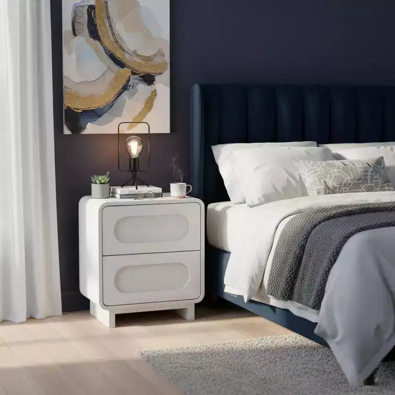 Teamson Home Tenley Comodino Moderno in Legno a 2 Cassetti con Apertura a Pressione