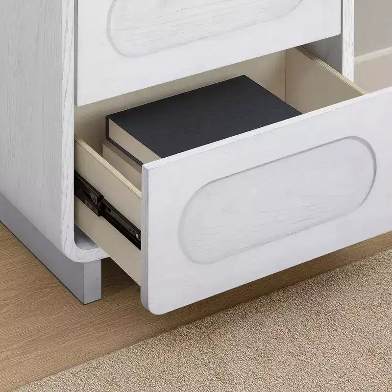 Teamson Home Tenley Comodino Moderno in Legno a 2 Cassetti con Apertura a Pressione