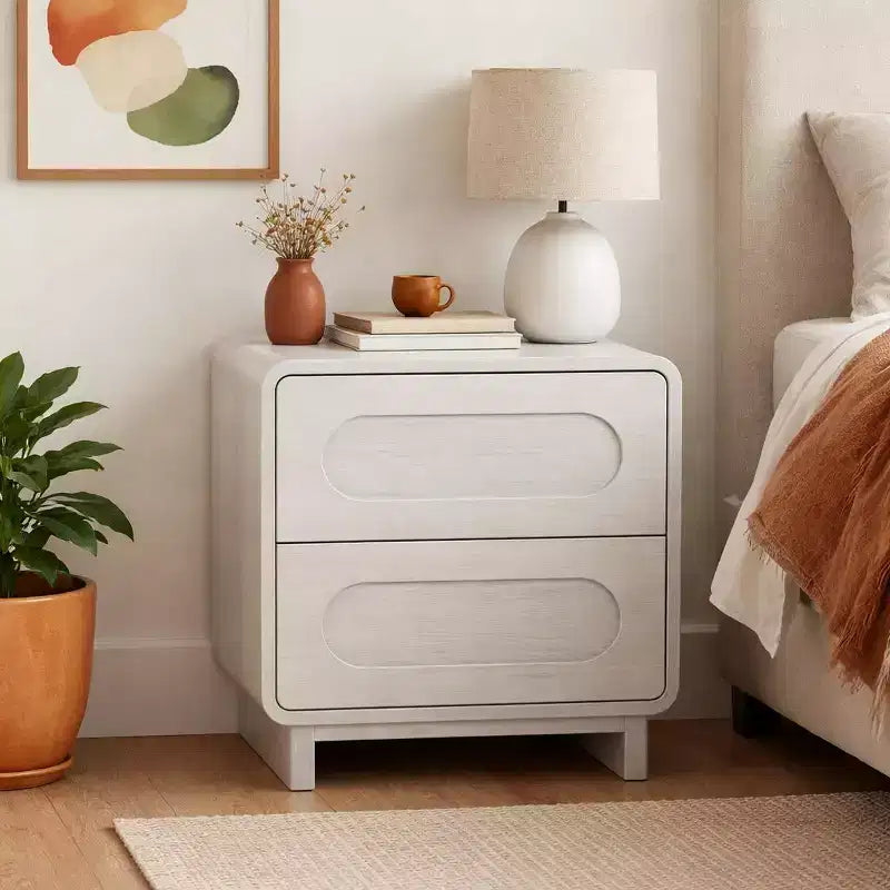 Teamson Home Tenley Comodino Moderno in Legno a 2 Cassetti con Apertura a Pressione
