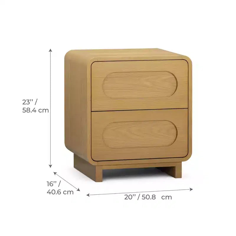 Teamson Home Tenley Comodino Moderno in Legno a 2 Cassetti con Apertura a Pressione