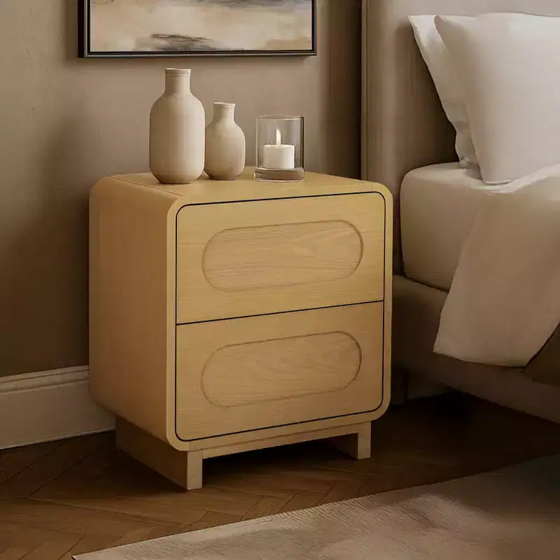 Teamson Home Tenley Comodino Moderno in Legno a 2 Cassetti con Apertura a Pressione