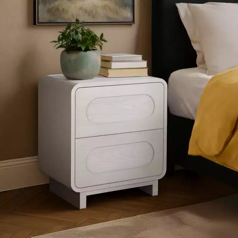 Teamson Home Tenley Comodino Moderno in Legno a 2 Cassetti con Apertura a Pressione