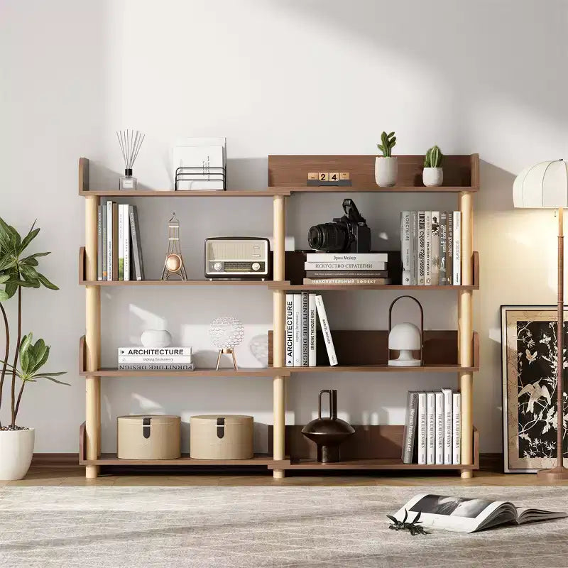 Librerie a 4 livelli retrattili e girevoli, scaffale angolare in legno, portaoggetti per libri, scaffali organizer multiuso per soggiorno