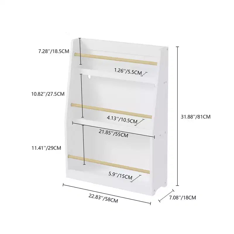 Libreria per bambini a 3 ripiani, porta-libri per bambini, organizer per sala giochi, cameretta, scuola materna