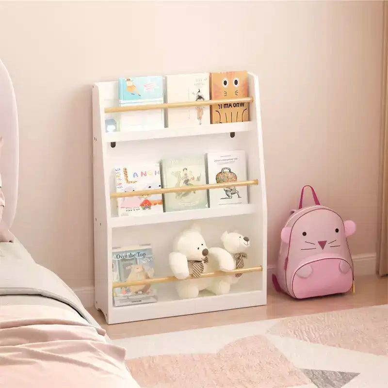 Libreria per bambini a 3 ripiani, porta-libri per bambini, organizer per sala giochi, cameretta, scuola materna