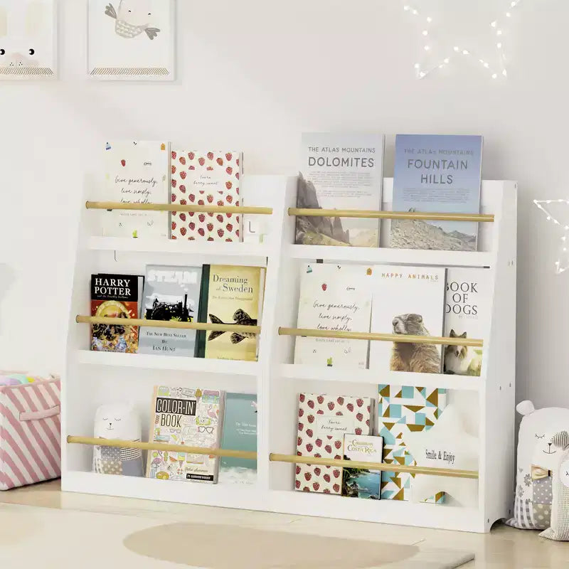 Libreria per bambini a 3 ripiani, porta-libri per bambini, organizer per sala giochi, cameretta, scuola materna