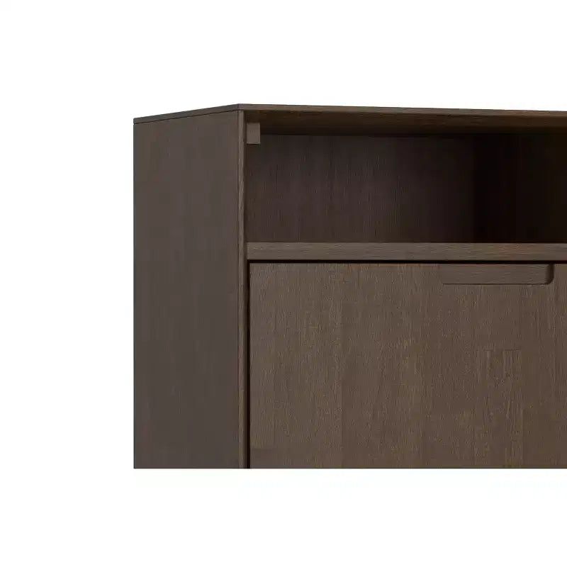 Mobile contenitore ingresso industriale moderno Devlin in LEGNO DURO MASSICCIO largo 91 cm