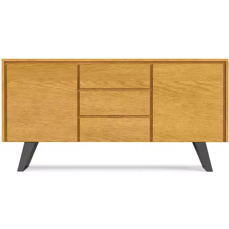 Credenza/buffet Mitchell moderna industriale rettangolare da 60 x 17 pollici in impiallacciatura di rovere