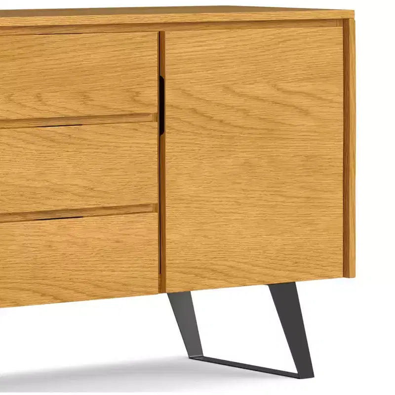 Credenza/buffet Mitchell moderna industriale rettangolare da 60 x 17 pollici in impiallacciatura di rovere