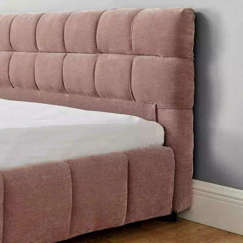 MAYEERTY Letto King Size Imbottito con Testiera Struttura Letto Robusta Cassetto per Camera da Letto Rosa