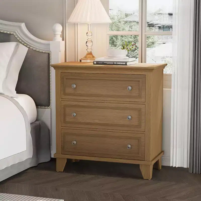 Cassettiera a 3 cassetti autoportante COZONY, mobile contenitore rustico in legno per camera da letto, soggiorno e ingresso