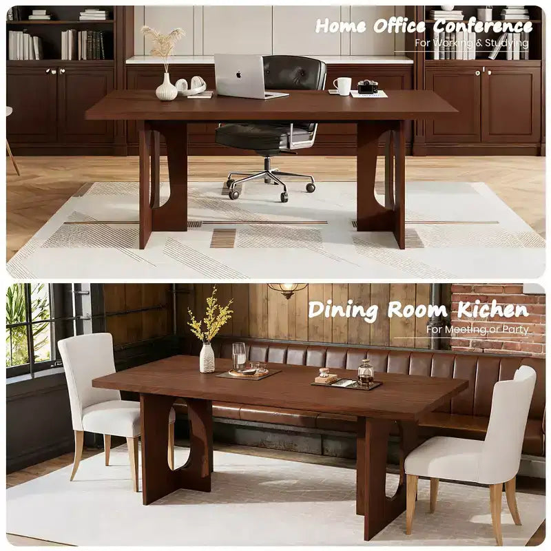 COZONY 70 Tavolo da Pranzo Rettangolare per 6-8 Persone - Tavolo da Cucina Moderno e Lungo con Gambe a Colonna Resistenti, Grande Tavolo da Pranzo