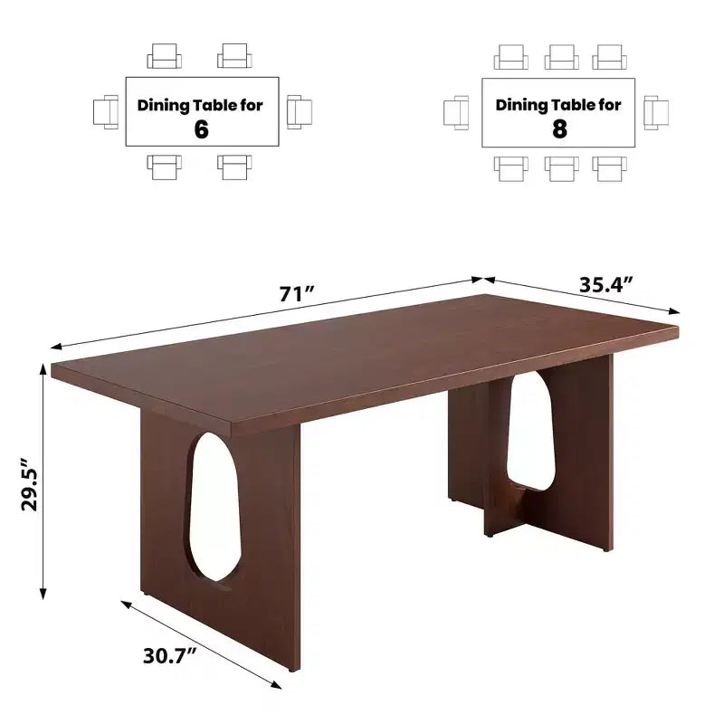 COZONY 70 Tavolo da Pranzo Rettangolare per 6-8 Persone - Tavolo da Cucina Moderno e Lungo con Gambe a Colonna Resistenti, Grande Tavolo da Pranzo