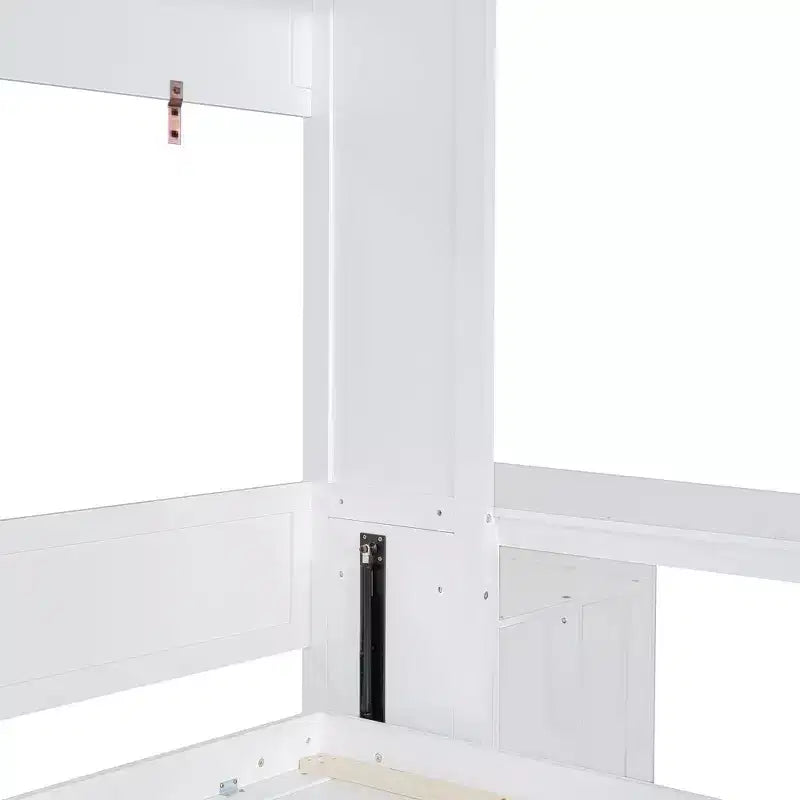 Letto a scomparsa moderno Luxystar queen size con meccanismo idraulico, scrivania e 2 armadietti