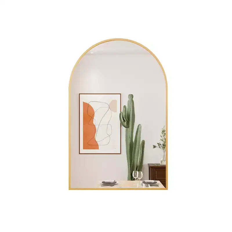 Specchio da parete contemporaneo ad arco 36 x 24, specchio da bagno a forma di arco con cornice in lega di alluminio - Panipeachy