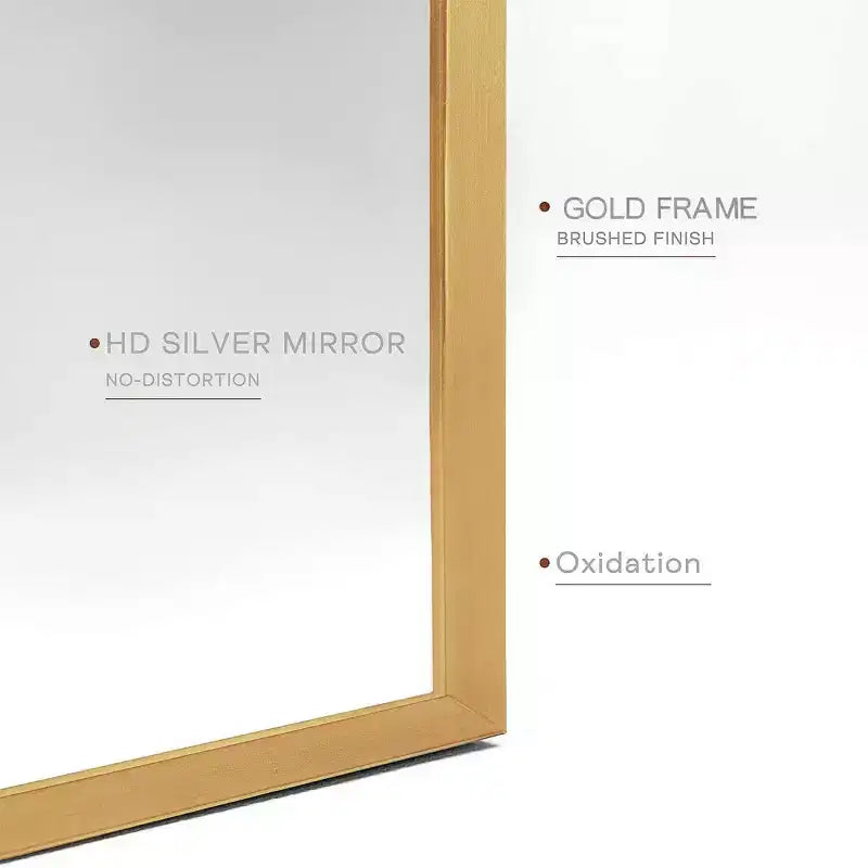 Specchio da parete contemporaneo ad arco 36 x 24, specchio da bagno a forma di arco con cornice in lega di alluminio - Panipeachy
