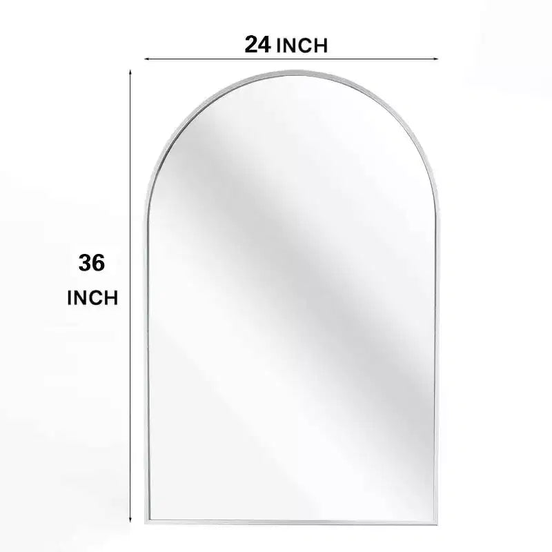 Specchio da parete contemporaneo ad arco 36 x 24, specchio da bagno a forma di arco con cornice in lega di alluminio - Panipeachy