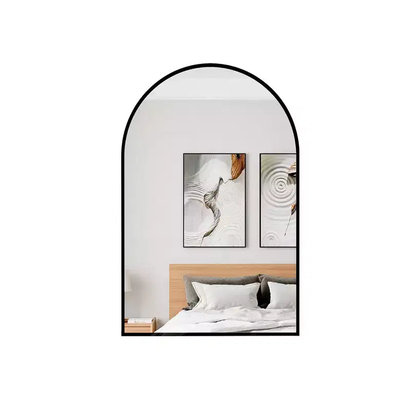 Specchio da parete contemporaneo ad arco 36 x 24, specchio da bagno a forma di arco con cornice in lega di alluminio - Panipeachy
