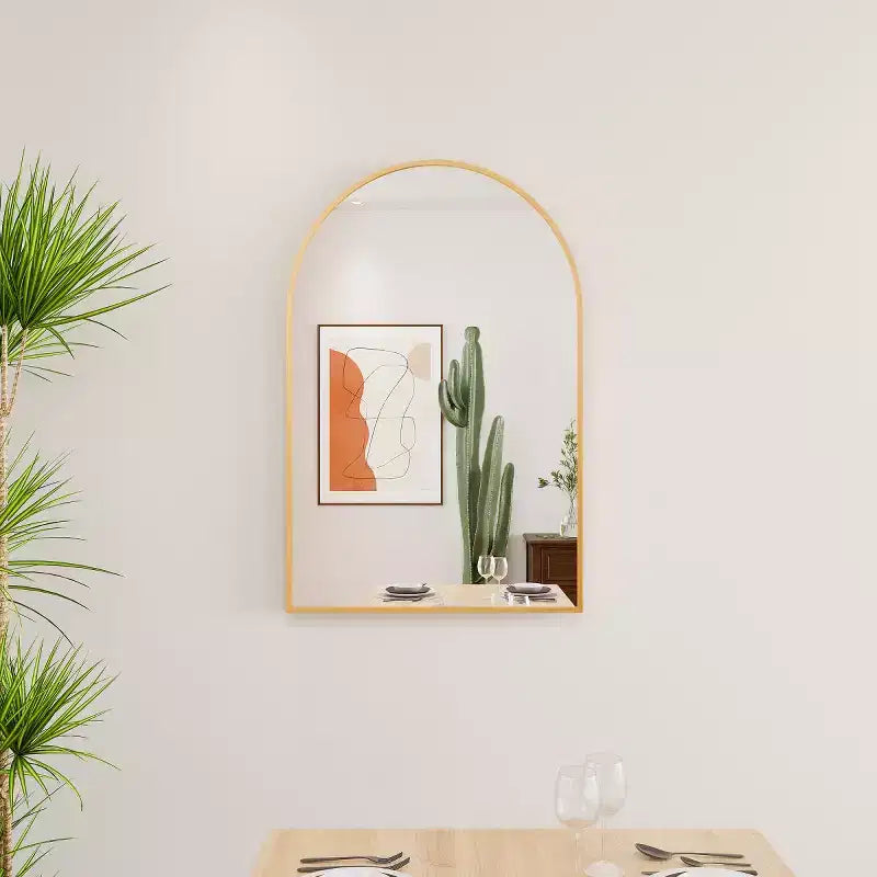 Specchio da parete contemporaneo ad arco 36 x 24, specchio da bagno a forma di arco con cornice in lega di alluminio - Panipeachy
