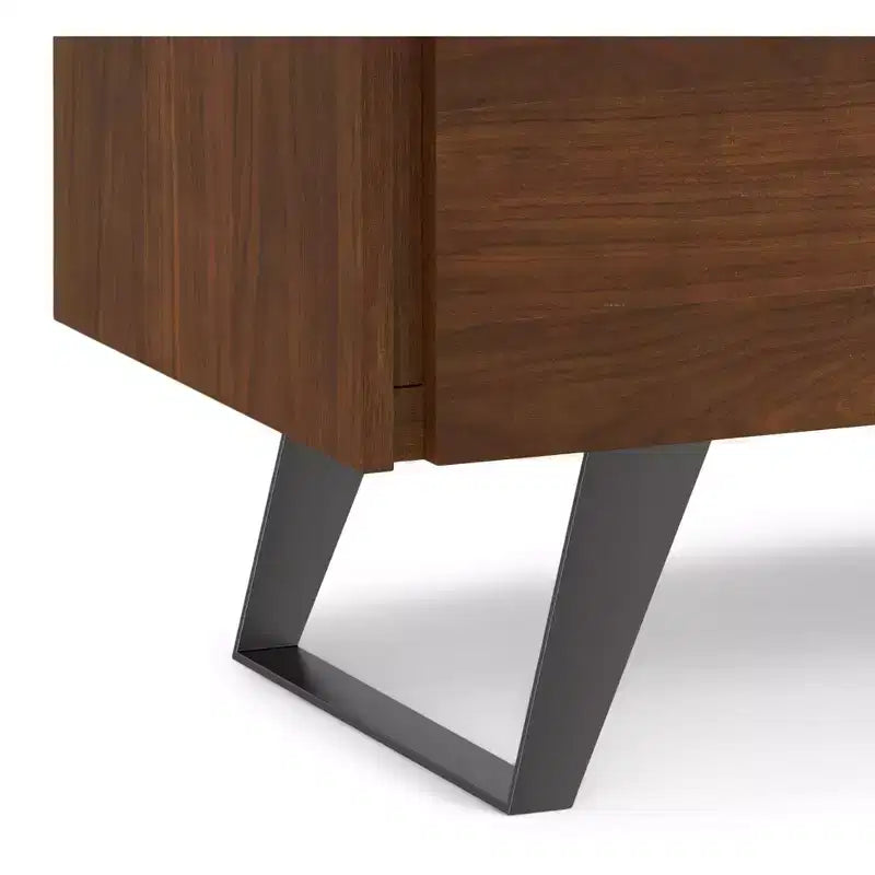 Mobile contenitore medio Mitchell, largo 99 cm, in legno massello, stile industriale moderno