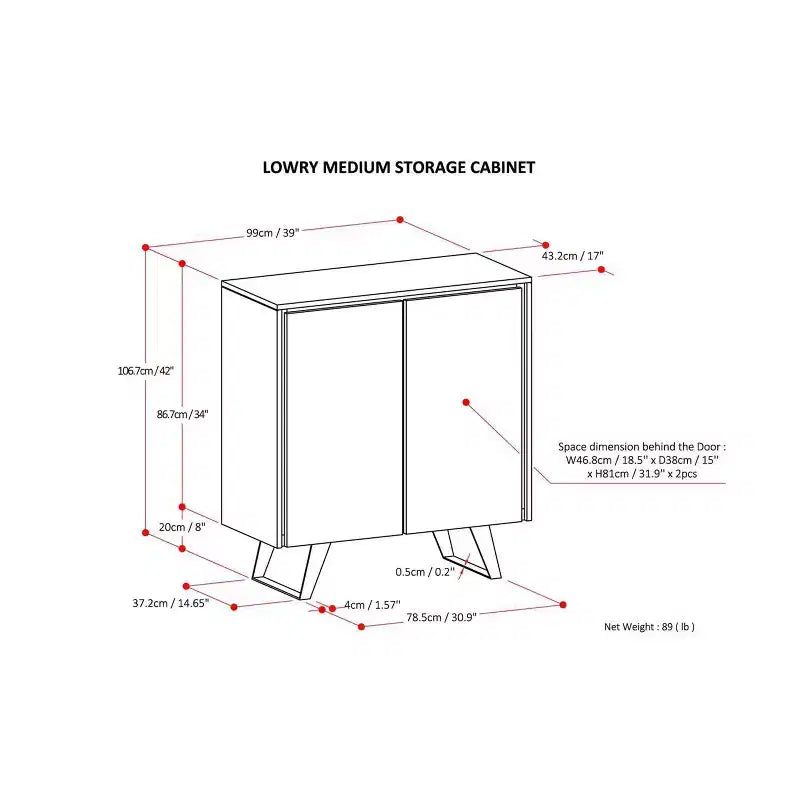 Mobile contenitore medio Mitchell, largo 99 cm, in legno massello, stile industriale moderno