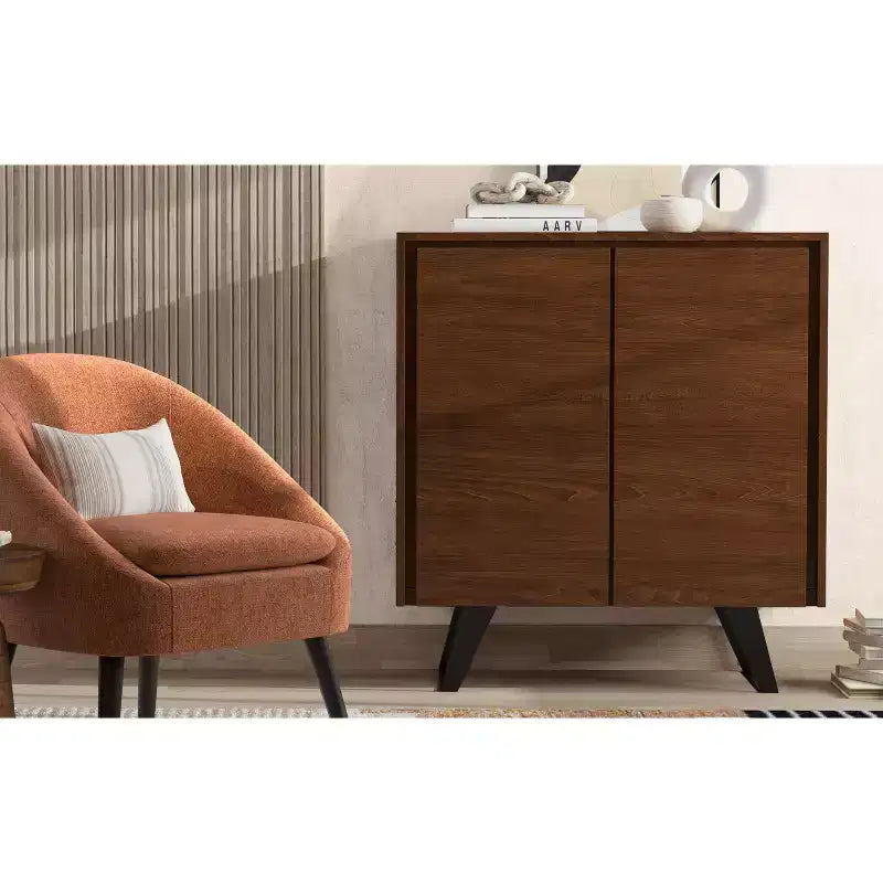 Mobile contenitore medio Mitchell, largo 99 cm, in legno massello, stile industriale moderno