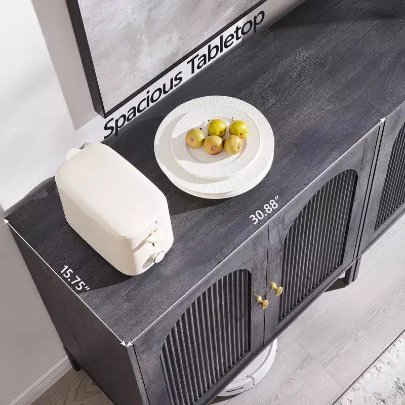 Mobiletto da Bagno con Ante, Armadietto Autoportante a Colonna con Ante Scanalate e Ripiani Regolabili, Mobile Contenitore Moderno