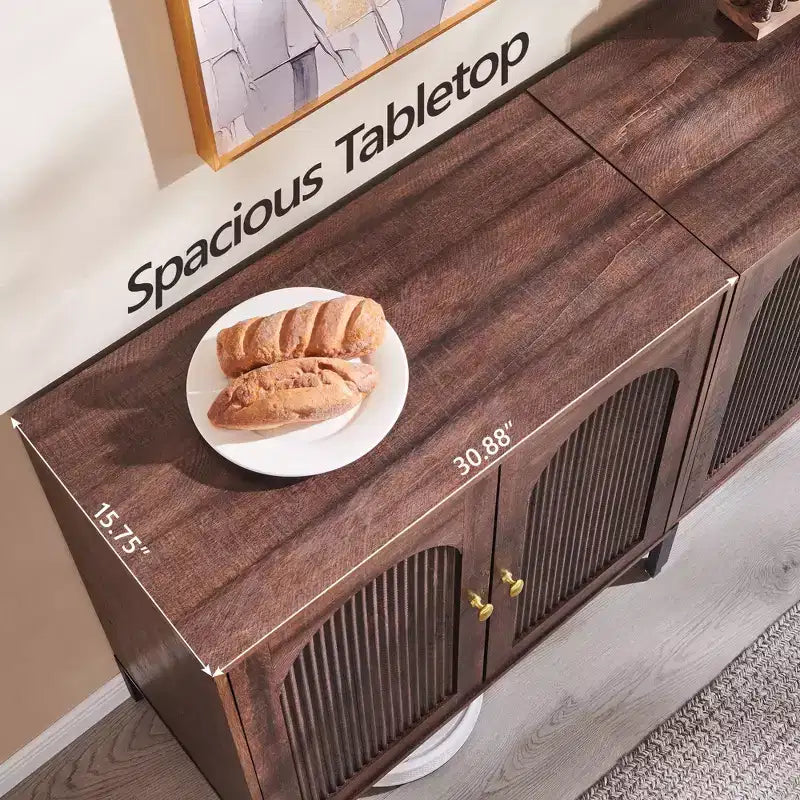 Mobiletto da Bagno con Ante, Armadietto Autoportante a Colonna con Ante Scanalate e Ripiani Regolabili, Mobile Contenitore Moderno