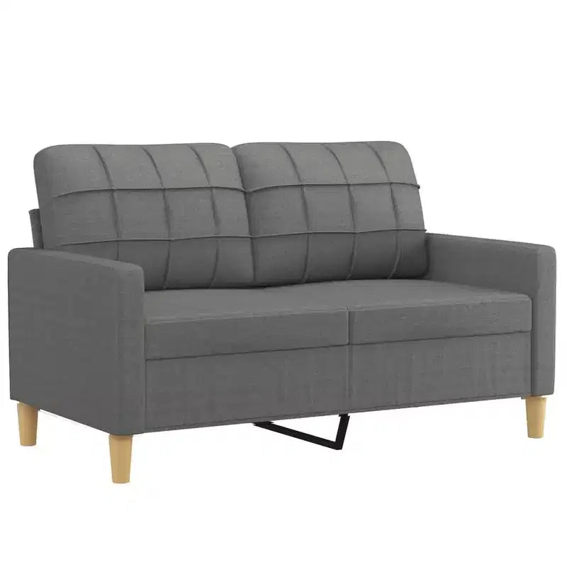 vidaXL Set Divani a 2 Posti con Cuscini in Tessuto Grigio Scuro