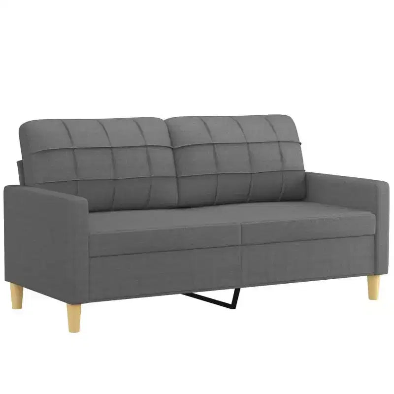 vidaXL Set Divani a 2 Posti con Cuscini in Tessuto Grigio Scuro