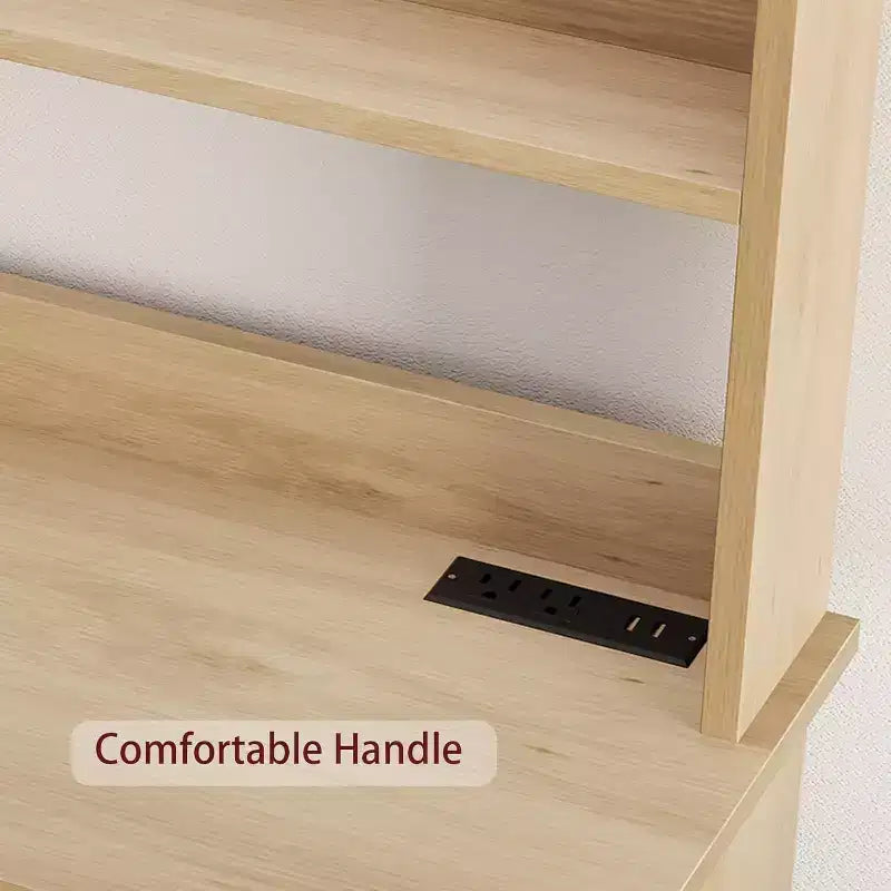 Scaffale da cucina a 6 livelli con armadietto, supporto per forno a microonde, dispensa con anta, scaffale versatile alto, armadietto da caffè stile rustico