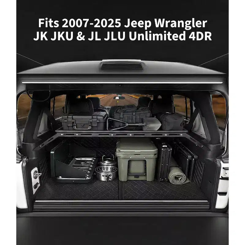 Portapacchi posteriore resistente per Wrangler JK JKU JL JLU Unlimited 4DR 2007-2025 - Portabagagli in acciaio al carbonio da 350 libbre - Facile installazione