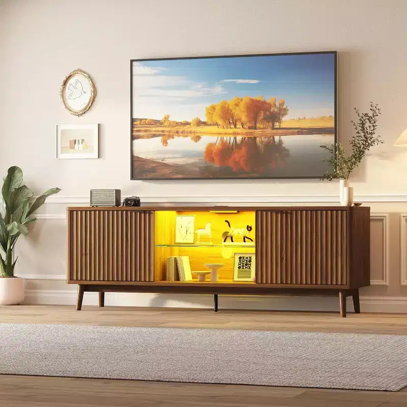 Mobile TV a 2 ante Wave, Salotto, Mobile contenitore, Centro di intrattenimento, Mobili da salotto