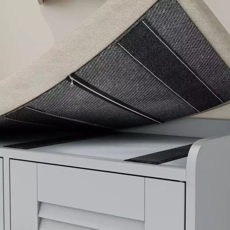 Panca scarpiera TUYOHW 28.74'' con armadietto a 2 ante, panca da ingresso con ripiani regolabili e cuscino rimovibile, scarpiera per corridoio (3 colori)