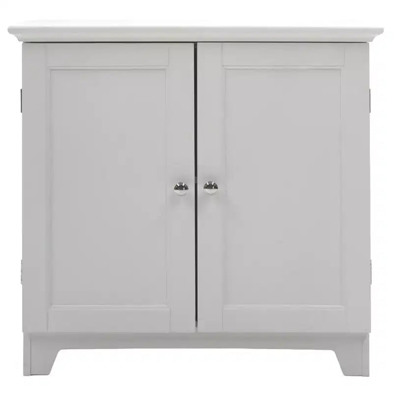 Redmon Shaker Style Double Door Storage Cabinet, Modern Wooden Furniture, White