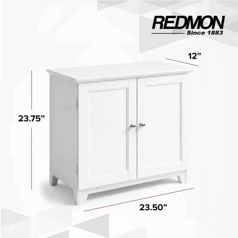 Armadietto contenitore a doppia anta Redmon in stile Shaker, Mobile moderno in legno, Bianco