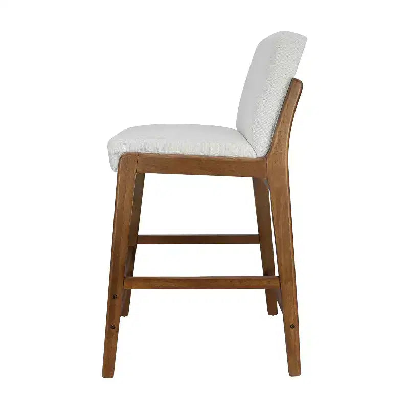 Sgabelli da bar imbottiti Wendy Mid-Century Modern in legno di hevea di Christopher Knight Home (set di 2)